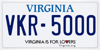 VA license plate VKR5000