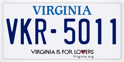 VA license plate VKR5011