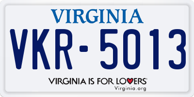 VA license plate VKR5013