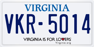 VA license plate VKR5014