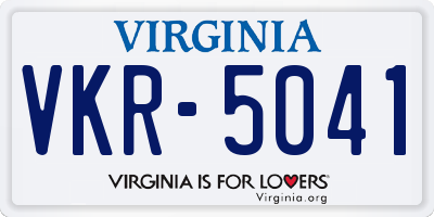 VA license plate VKR5041