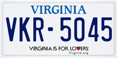 VA license plate VKR5045