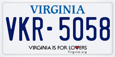VA license plate VKR5058