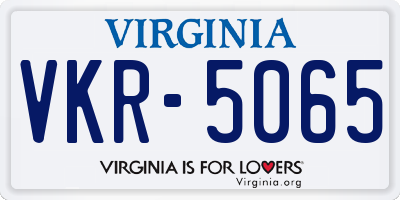 VA license plate VKR5065