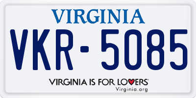 VA license plate VKR5085