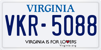 VA license plate VKR5088
