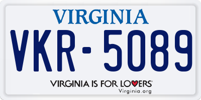 VA license plate VKR5089