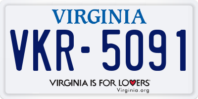 VA license plate VKR5091