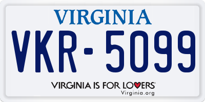 VA license plate VKR5099