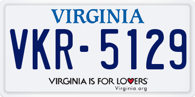 VA license plate VKR5129