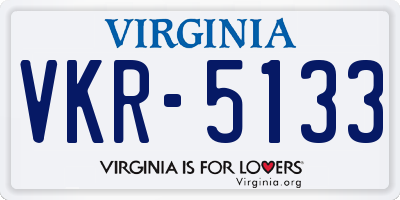 VA license plate VKR5133