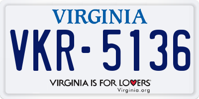 VA license plate VKR5136