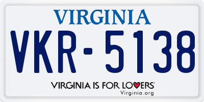 VA license plate VKR5138