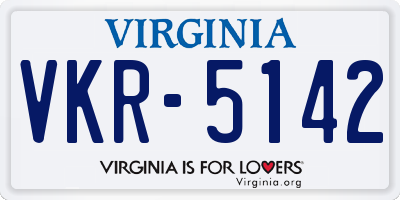 VA license plate VKR5142