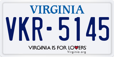 VA license plate VKR5145