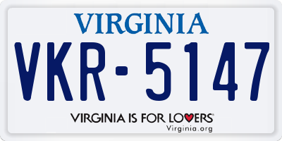 VA license plate VKR5147