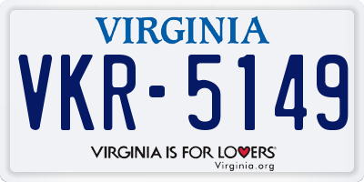 VA license plate VKR5149