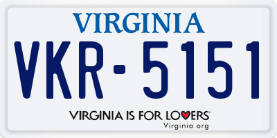 VA license plate VKR5151