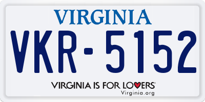 VA license plate VKR5152