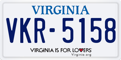 VA license plate VKR5158