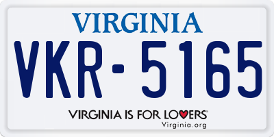 VA license plate VKR5165