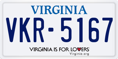 VA license plate VKR5167