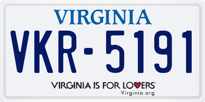 VA license plate VKR5191