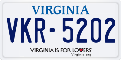 VA license plate VKR5202