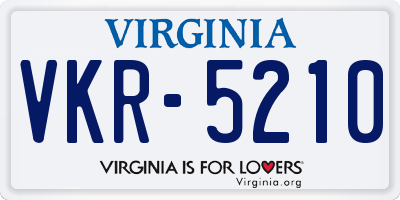 VA license plate VKR5210