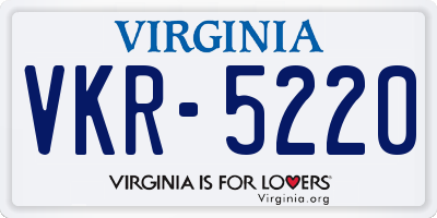 VA license plate VKR5220