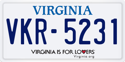 VA license plate VKR5231