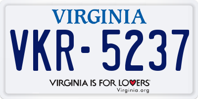 VA license plate VKR5237