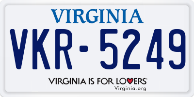 VA license plate VKR5249