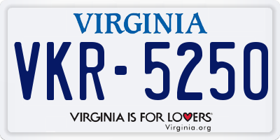 VA license plate VKR5250