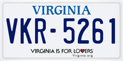 VA license plate VKR5261