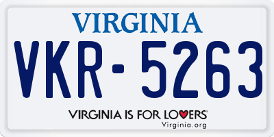 VA license plate VKR5263