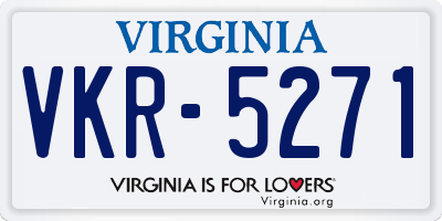 VA license plate VKR5271