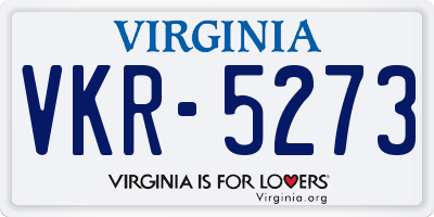VA license plate VKR5273