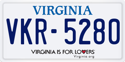 VA license plate VKR5280