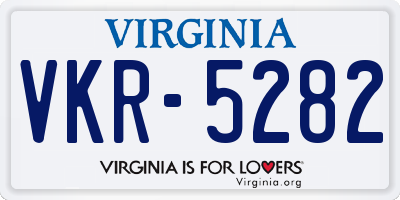 VA license plate VKR5282