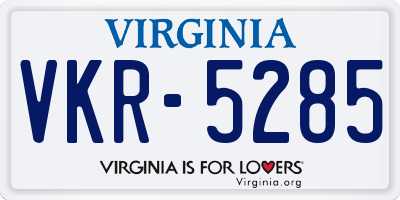 VA license plate VKR5285