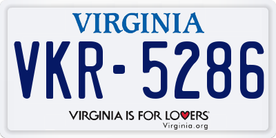 VA license plate VKR5286