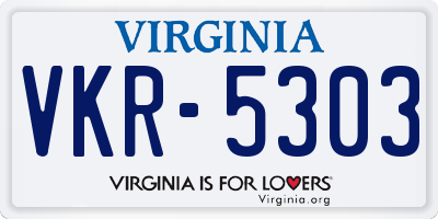 VA license plate VKR5303
