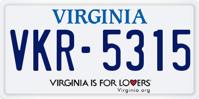 VA license plate VKR5315