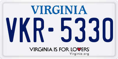 VA license plate VKR5330