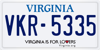 VA license plate VKR5335