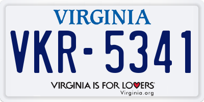 VA license plate VKR5341