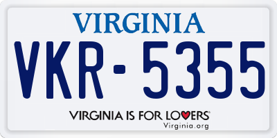 VA license plate VKR5355