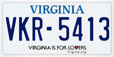 VA license plate VKR5413