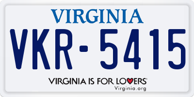 VA license plate VKR5415